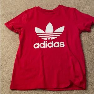 red adidas shirt
